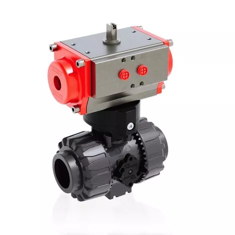 VALVOLA A SFERA PVC CON ATTUATORE DOPPIO EFFETTO